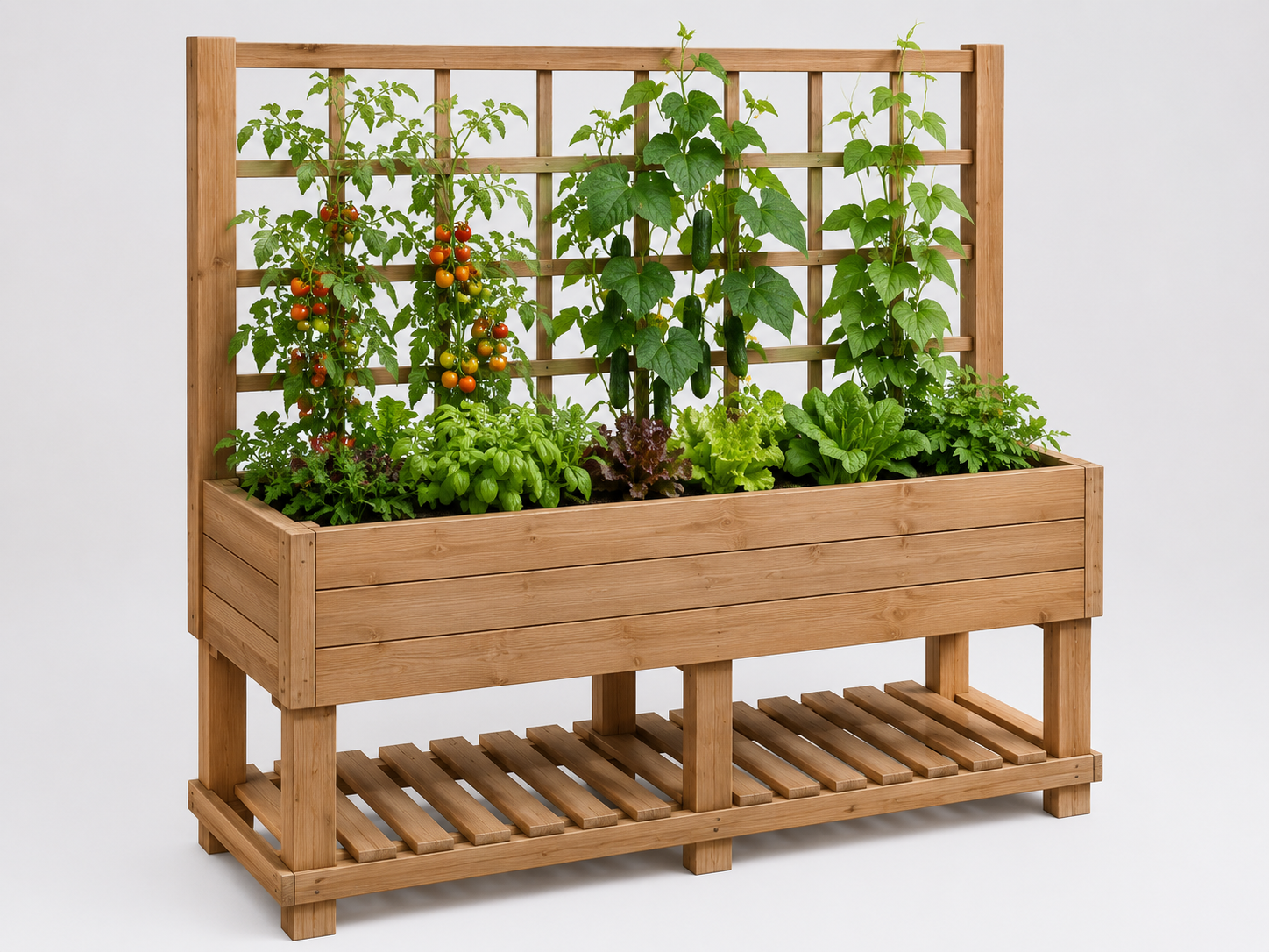 Trellis bed variation for climbing crops.